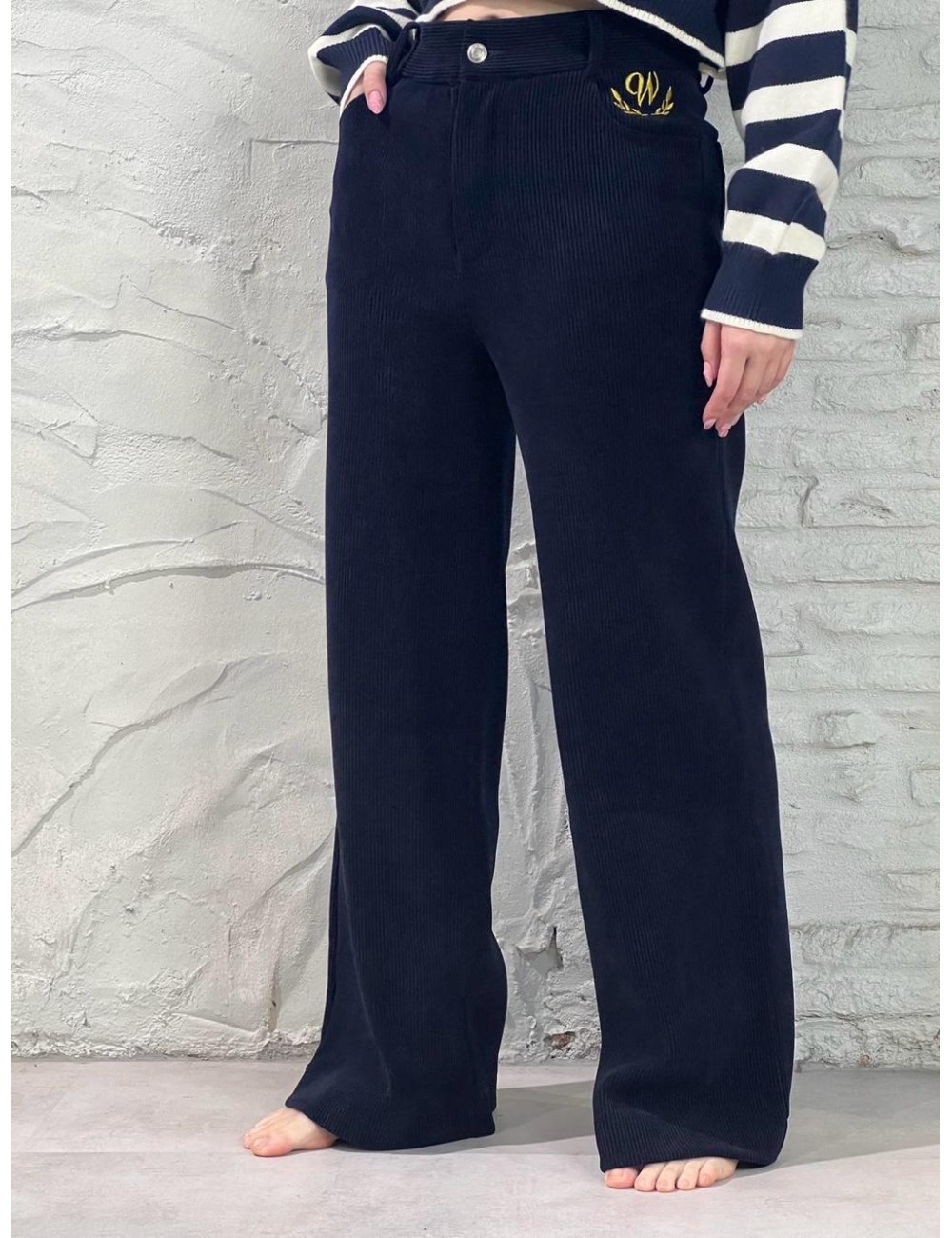 PANTALON DE PANA AZUL