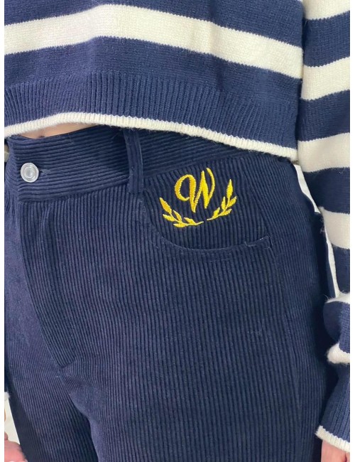 PANTALON DE PANA AZUL