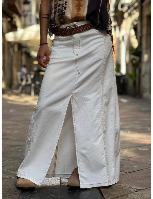 PANTALON  LISO CON COSTURAS CAMEL