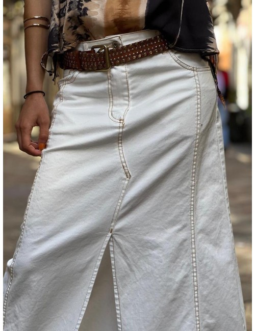 PANTALON  LISO CON COSTURAS CAMEL